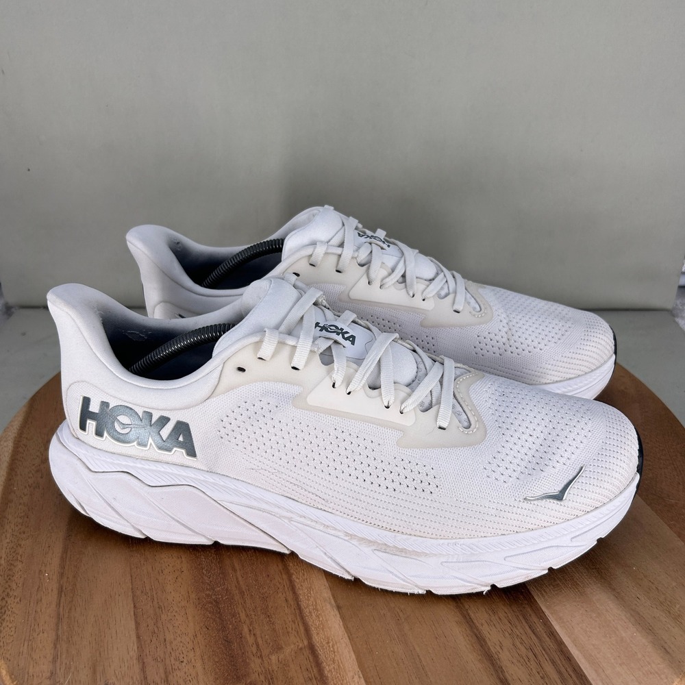 Hoka Arahi 7 Mens Running Shoes White Silver 1147850-BDBSW Size 12 D